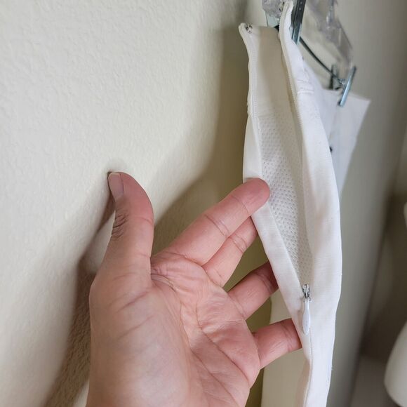 BURBERRY White 100% Linen Knee Length Skirt Size 42 Mesh Lined Made In Italy - Picture 15 of 16